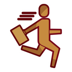 businessman running with briefcase success