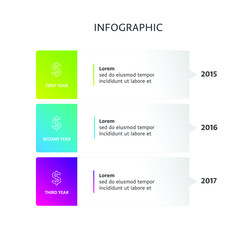 business concept timeline. Infographic template, realistic paper steps infographic, vector banner can be used for workflow layout, diagram,presentation, education or any number option,