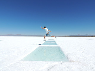 Jumping in the Salinas, Salta Argentina