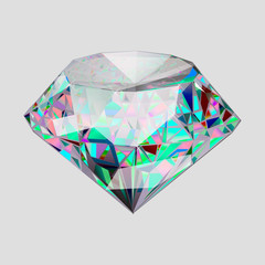 Beautiful diamond. Insulated  gem stone on white background