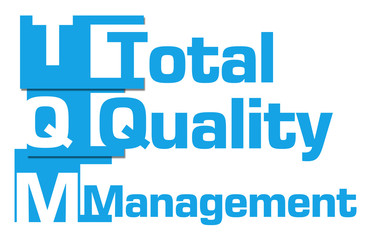 TQM - Total Quality Management Abstract Blue Stripes 