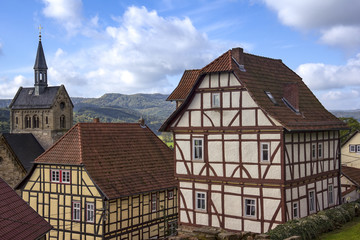 Fototapeta na wymiar View of Treffurt, a small village in the Thuringian Forest