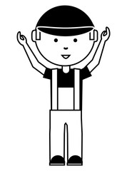 cartoon mechanic man icon