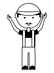 cartoon mechanic man icon