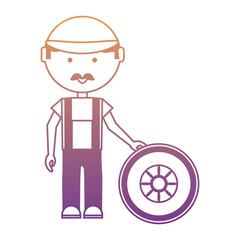 cartoon mechanic man icon