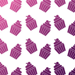 cupcake sweet dessert seamless pattern vector illustration