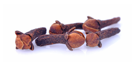 dry cloves isolated on white background