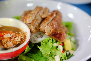 Vietnamese Meatball Wraps is vietnam food