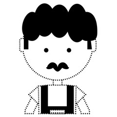 cartoon mechanic man icon