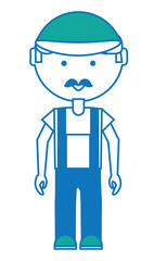 cartoon mechanic man icon