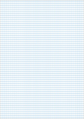 A4 sheet vertical cage 5 mm millimeter pattern of school notebook. Blue grid Page template. Background sheet in squares. Grid size 5mm. Texture for checkered A4 notebook, copybook background. AI10