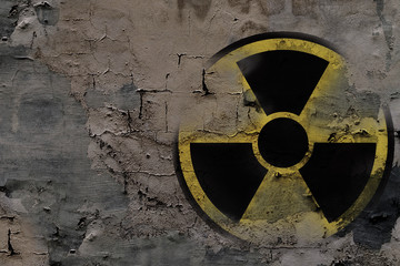 Sign of nuclear danger on a wall