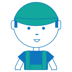 cartoon mechanic man icon