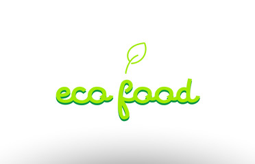 eco food word concept with green leaf logo icon company design