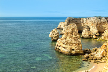 The coast of the Portuguese Algarve in summer