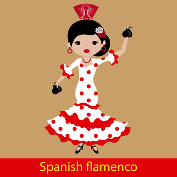 Flamenco woman playing the castanets