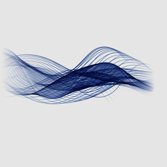 Abstract background with blue waves. Vector illustration