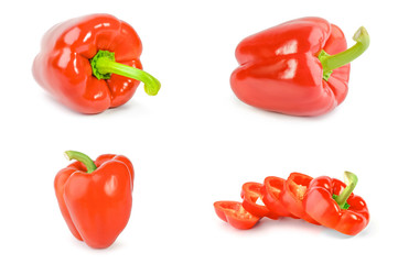 Collection of paprika isolated on a white background