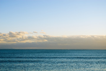 空　雲　夕暮れ　海　素材