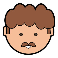 cartoon man face icon