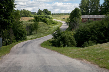 Fototapeta na wymiar Road in countryside in Estonia