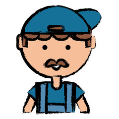 cartoon mechanic man icon