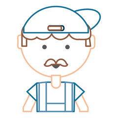 cartoon mechanic man icon