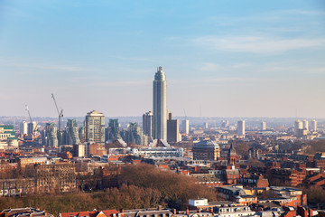 Naklejka premium Aerial view of London, Westminster Cathedral area.