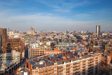 Fototapeta na wymiar Aerial view of London, Westminster Cathedral area.