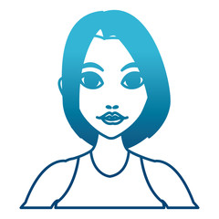 Beautiful woman profile cartoon icon vector illustration graphic design
