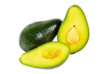 Avocado on white background