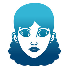 Beautiful woman face cartoon icon vector illustration graphic design