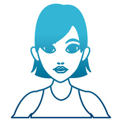 Beautiful woman profile cartoon icon vector illustration graphic design