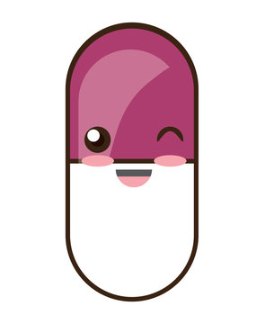 Kawaii Pill Icon Image