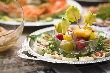 Mixed antipasti/appetizers served as starter at christmas and new years eve