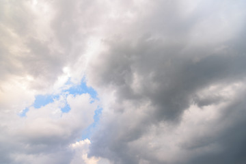 Dark sky and big black cloudy before heavy rain and stormy.