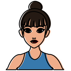 Beautiful woman profile cartoon icon vector illustration graphic design