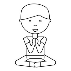 cartoon man practicing yoga