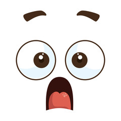 face terrified emoji kawaii character