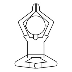 cartoon man practicing yoga