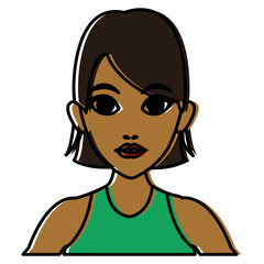 Beautiful woman profile cartoon icon vector illustration graphic design