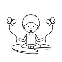 cartoon man practicing yoga