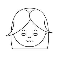 cartoon woman face icon