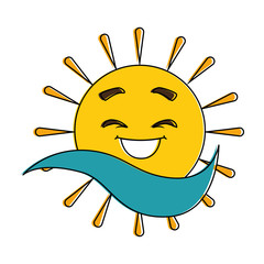 summer sun happy kawaii character