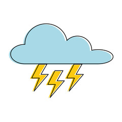 weather cloud with thunders rays
