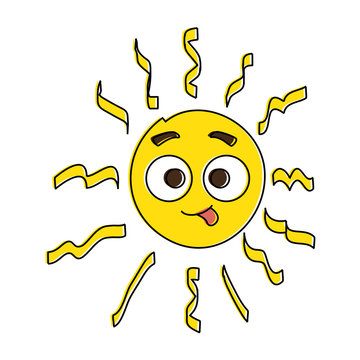 summer sun crazy kawaii character