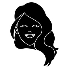 Beautiful woman face smiling icon vector illustration graphic design