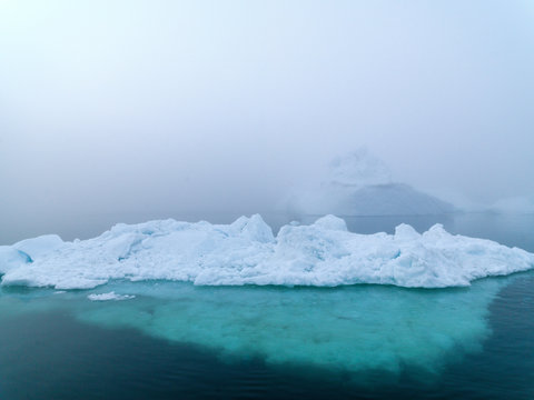 Glaciers on arctic ocean in Greenland