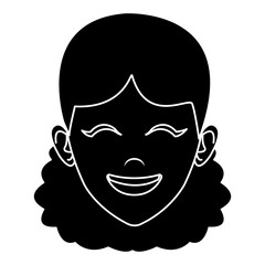 Beautiful woman face smiling icon vector illustration graphic design