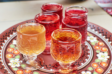 assorted alcoholic cordials